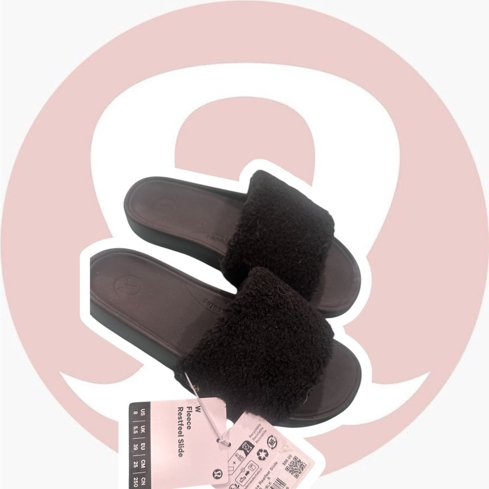 Lululemon Athletica Black Plush Sandals